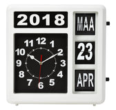 Wandklok Perel Flipover 31cm zwart wit