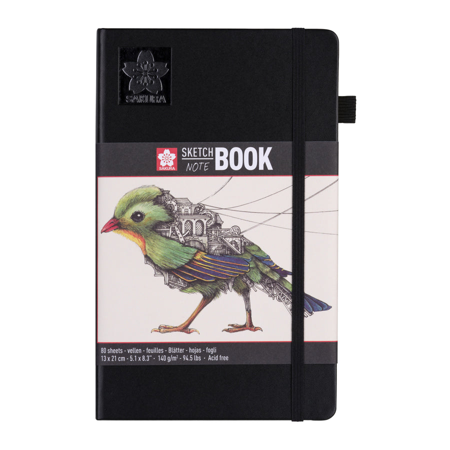 Schetsboek Sakura 80 witte vellen 130x210mm zwart