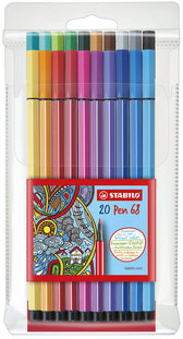 Viltstift STABILO Pen 68/20 M ass 20st