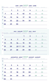 3-Maandkalender 2026 Brepols 30x60cm