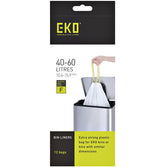 Afvalzak EKO MDPE type F trekb 64x75cm 40-60L wit - afbeelding 3