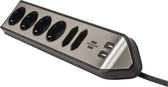 Stekkerdoos Brennenstuhl Estilo 6vdig USB 2m zwart - afbeelding 4