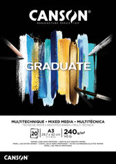 Mixed mediapapier Canson Graduate 240gr A3 zwart
