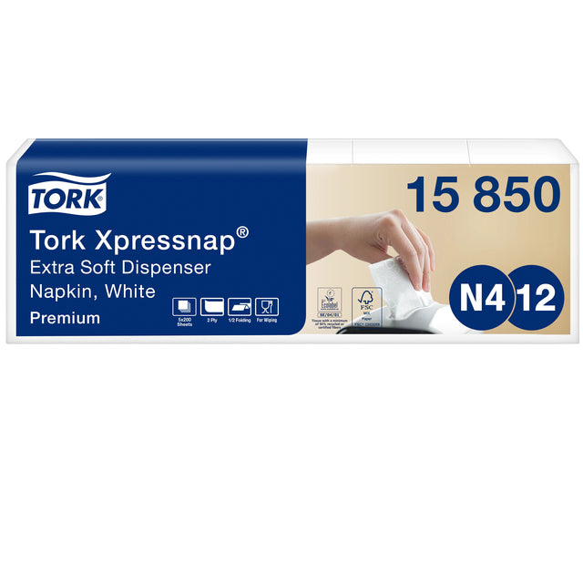 Servet Tork N4 Premium halvevouw 2laags wit