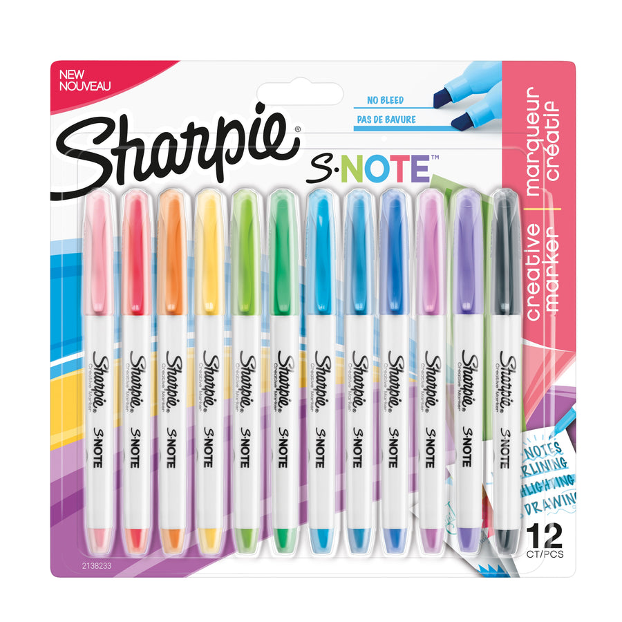 Markeerstift Sharpie S-note 12st assorti