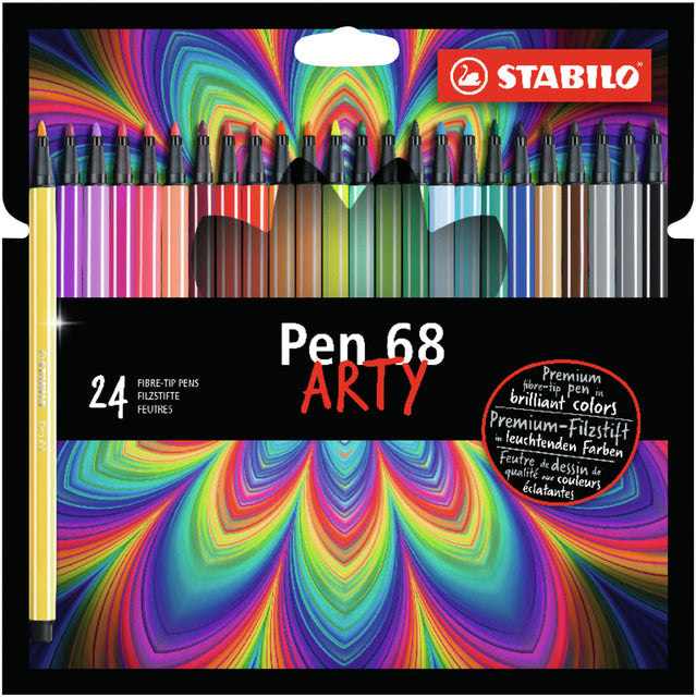 Viltstift STABILO Pen 68/24 Arty M 24st assorti