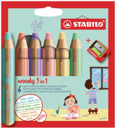 Kleurpotlood STABILO 880 woody 3 in 1 6st pa ass