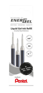 Gelschrijvervulling Pentel LR7 Energel M 3st zwart