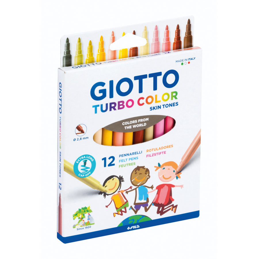 Viltstift Giotto Turbo Color Skin Tones 12 kleuren