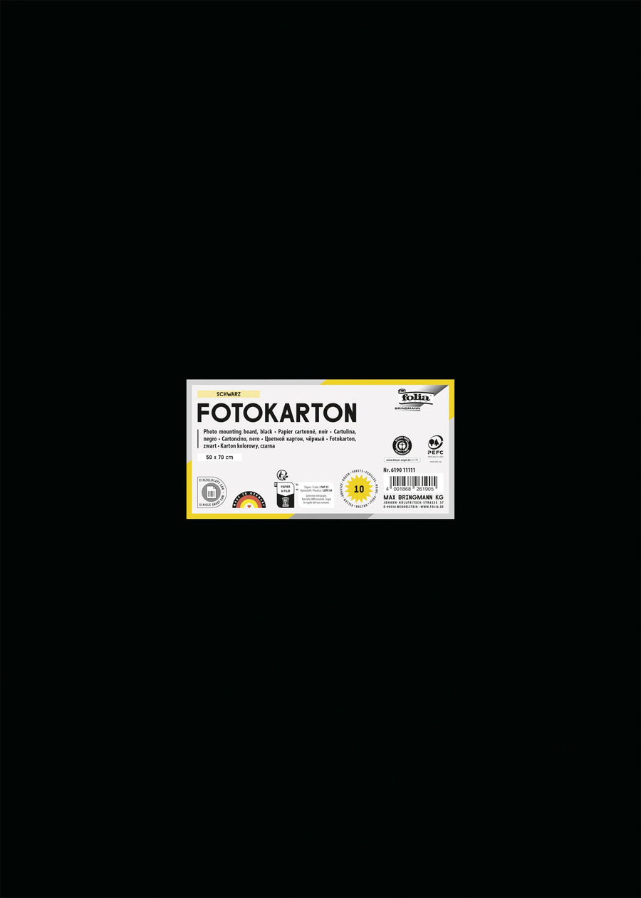 Fotokarton Folia 2z 50x70cm 300gr nr90 zwart