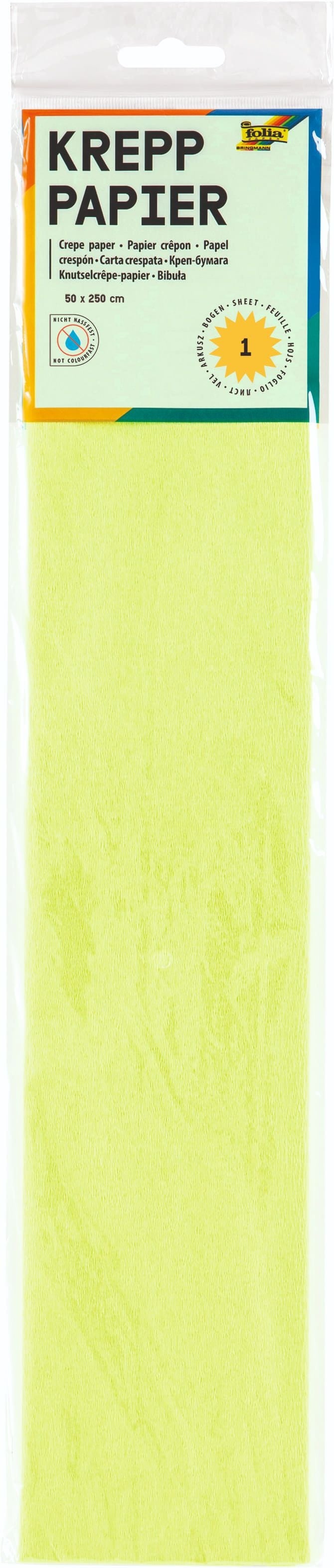 Crêpepapier Folia 250x50cm nr145 lichtgroen