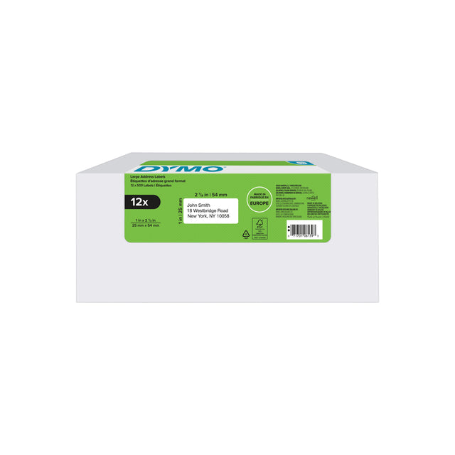 Etiket Dymo LabelWriter adressering 25x54 12st wit