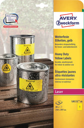 Etiket Avery L6111-20 210x297mm geel 20stuks