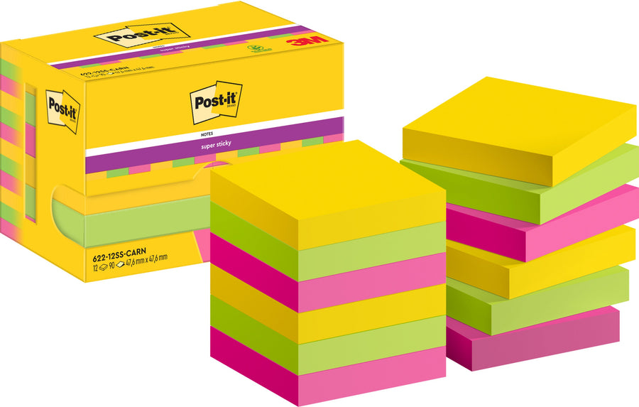 Memoblok Post-it 622 Super Sticky Carnival