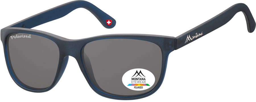 Zonnebril Montana met smoke polar glas mat blauw