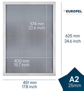Kliklijst Europel A2 25mm mat wit - afbeelding 2