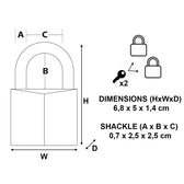 Hangslot MasterLock 2 gelijksluitend messing 50mm - afbeelding 3