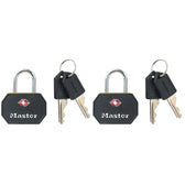 Hangslot Masterlock 2 gelijksl alu TSA zwart 30mm