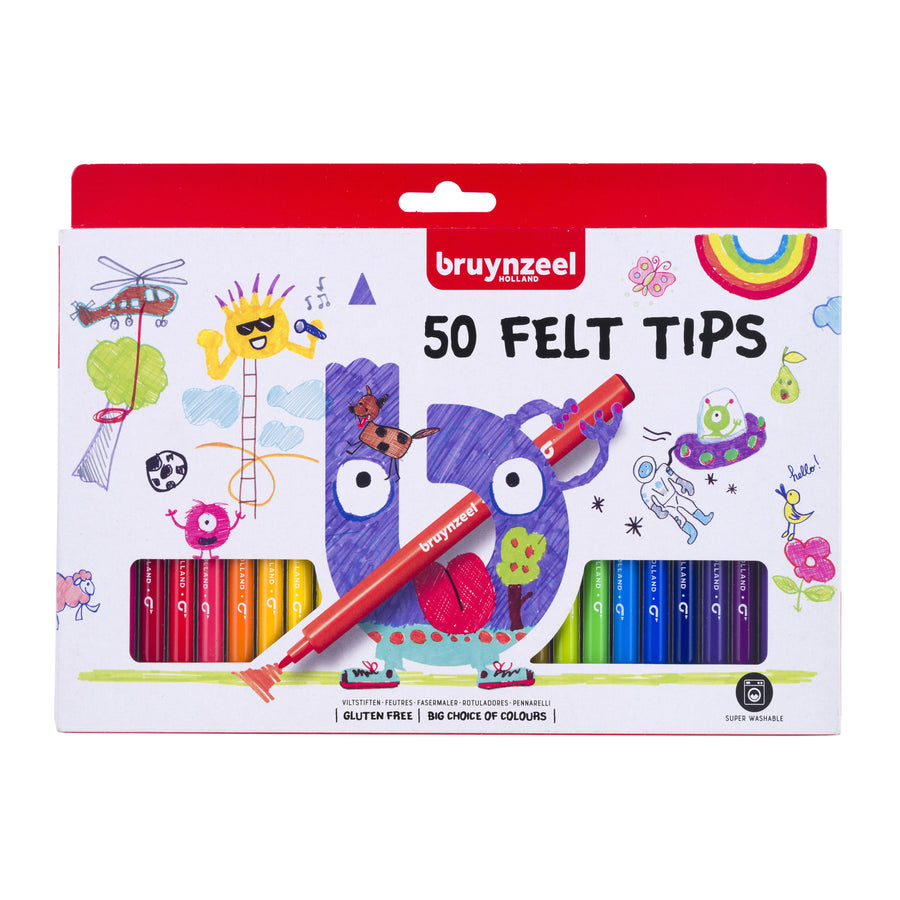 Viltstift Bruynzeel Kids 50 kleuren