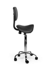 Zadelkruk Office rugleuning hoog harde wielen zw - afbeelding 5