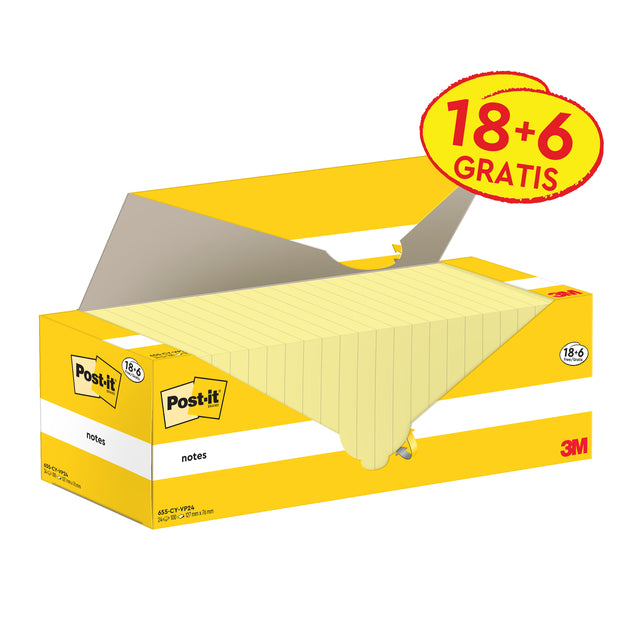 Memoblok 3M Post-it 655-CY 76x127mm geel