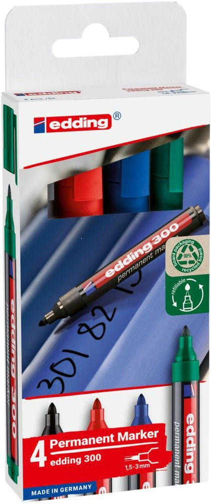 Viltstift edding 300 rond 1.5-3mm 4st assorti