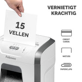 Papiervernietiger Fellowes 15C 4x40mm wit - afbeelding 4