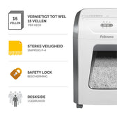 Papiervernietiger Fellowes 15C 4x40mm wit - afbeelding 6