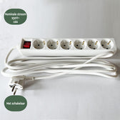 Stekkerdoos BRASQ 6 voudig 3 meter wit - afbeelding 6