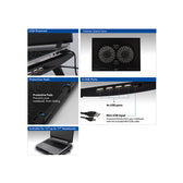 Laptopstandaard ventilator hoogte verstelb 4-p hub - afbeelding 6