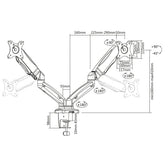 Monitorarm office met gasveer 2 schermen - afbeelding 7
