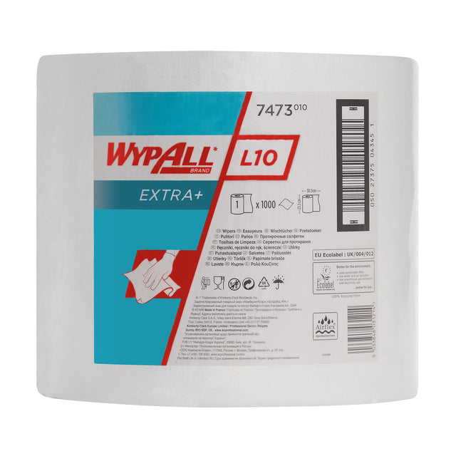 Poetsrol WypAll L10 1-laags 235mmx380m wit