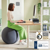 Actieve zitbal Leitz Ergo 75cm anti-rol donkergs - afbeelding 6