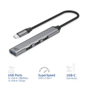 USB-C hub 3x USB-A 2.0 en 1x USB-A 3.0 - afbeelding 3