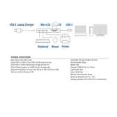 USB-C hub 3.0 3x USB-A cardreader PD - afbeelding 9