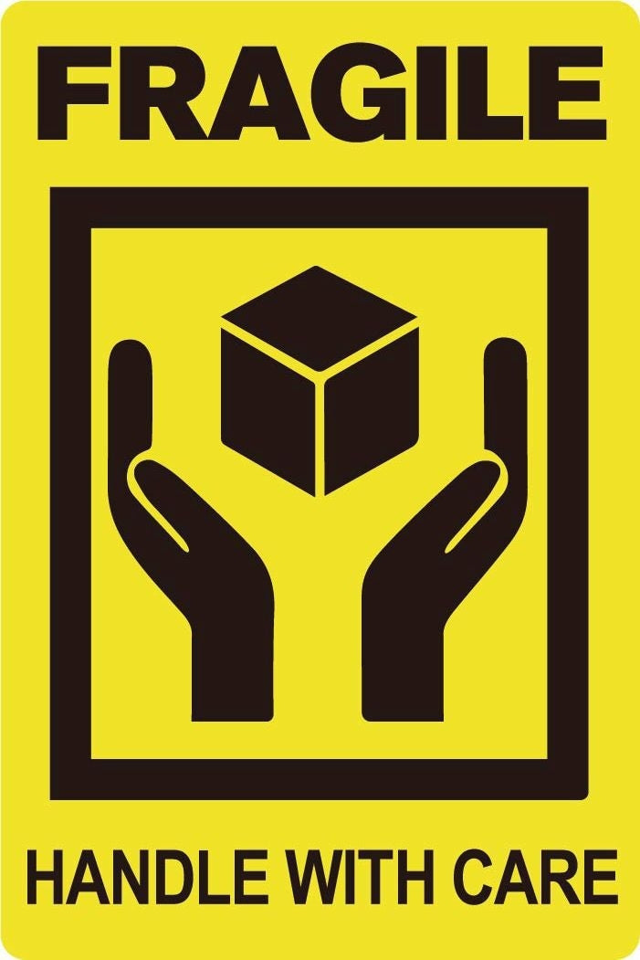 Waarschuwingsetiket fragile/handle with care 200st