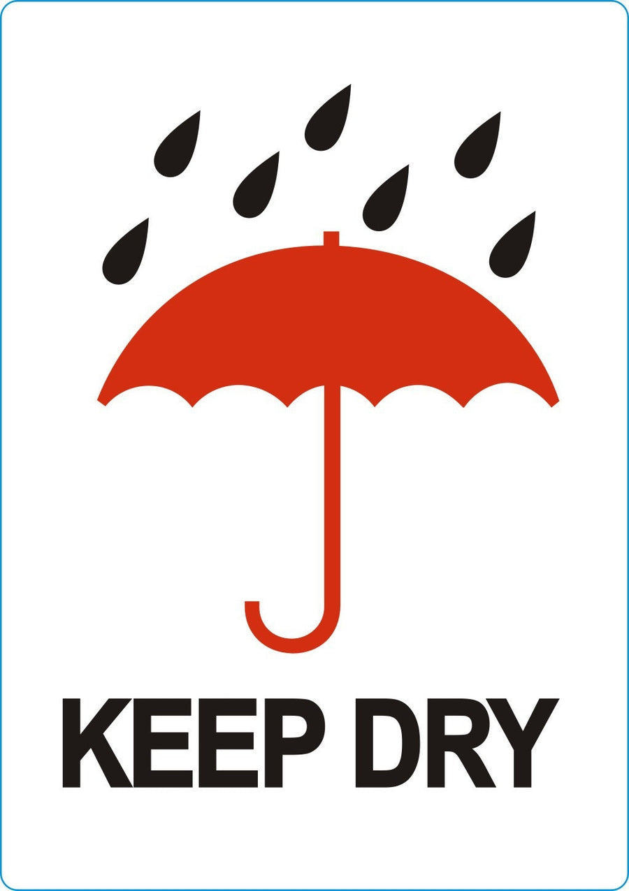 Waarschuwingsetiket keep dry 500 stuks