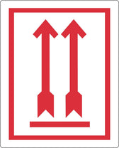 Waarschuwingsetiket pijl omhoog rd 500 stuks