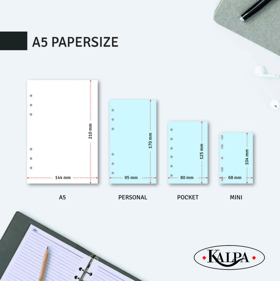 Organizer Kalpa A5 + ag25-26 7d/2p croco zwart