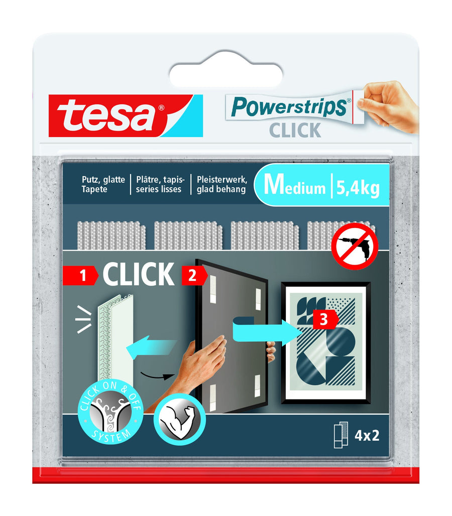 Kleefstip tesa Powerstrips Click Medium 4 paar wit