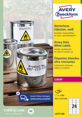 Etiket Avery Zweckform L4773-100 63.5x33.9 2400st
