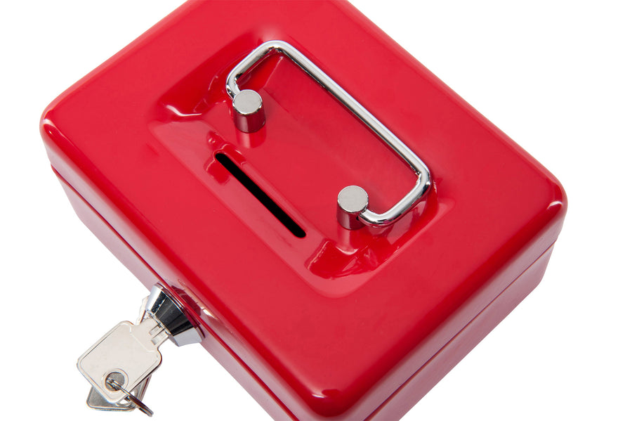 Geldkist MAUL muntgleuf slot 125x95x60mm rood