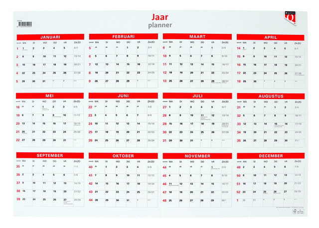 Jaarplankalender 2026 Quantore 48x68cm