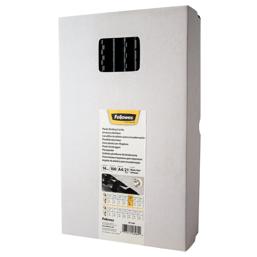 Bindrug Fellowes 14mm 21rings A4 zwart