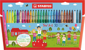 Viltstift STABILO Trio A-Z 378/30 30st assorti