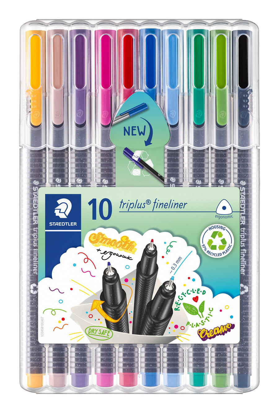 Fineliner Staedtler triplus 334 0.3mm ass 10st