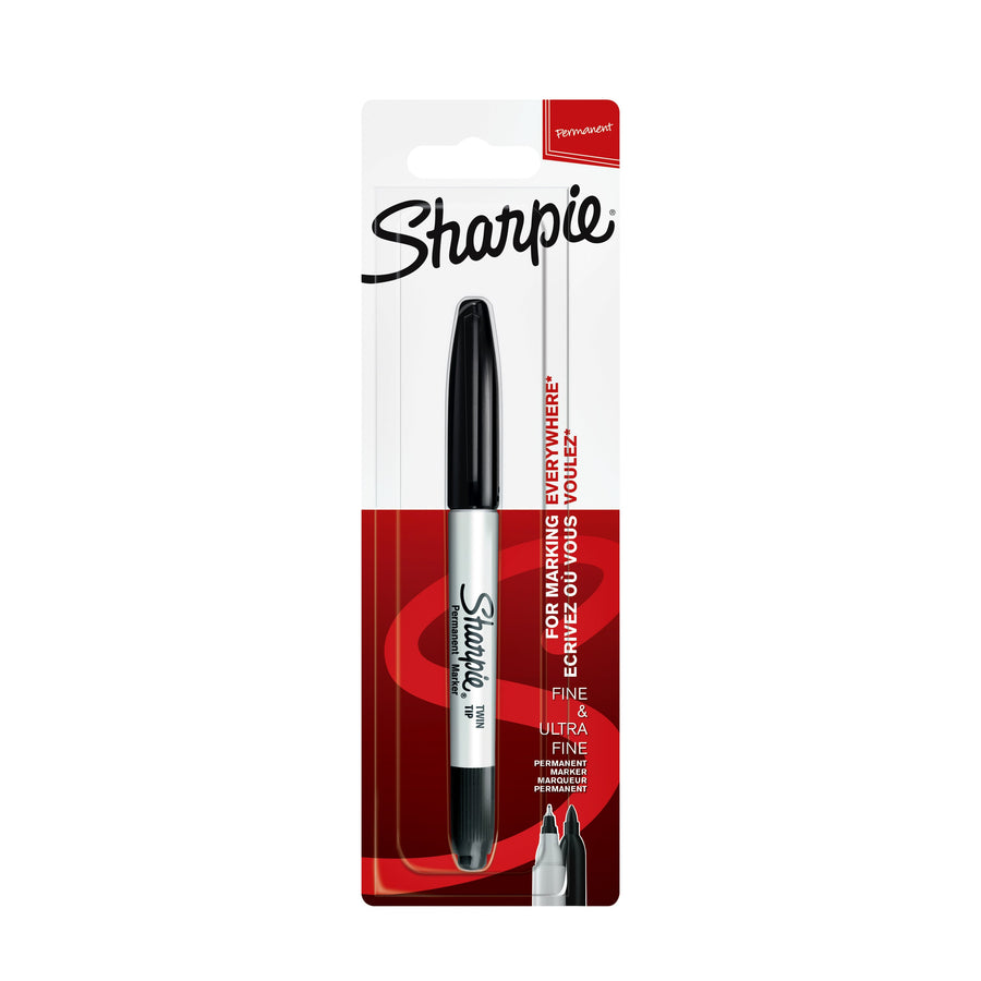Viltstift Sharpie Twin tip UF en F zwart