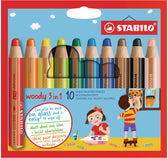 Kleurpotlood STABILO 880 woody 3 in 1 10st assorti