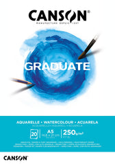 Aquarelpapier Canson Graduate 20vel 250gr A5 wit