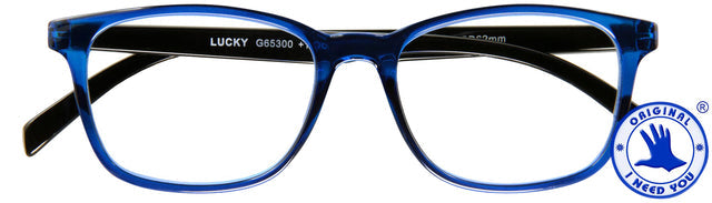 Leesbril I Need You +2.00dpt Lucky blauw-zwart